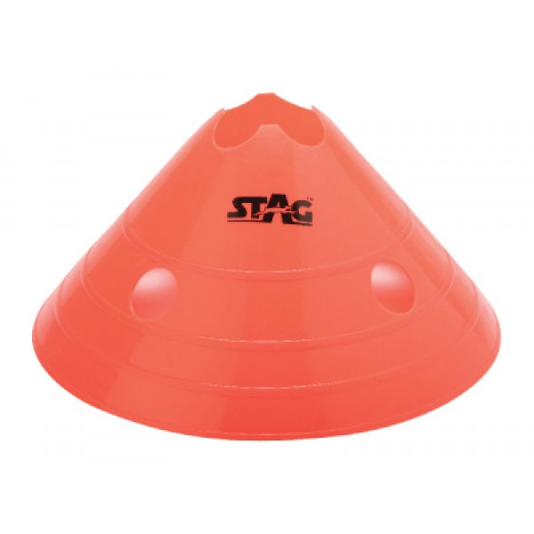 STAG Cut Top Fluorescent Disc Cones Set Of 50 with Carry Bag,5 Colours